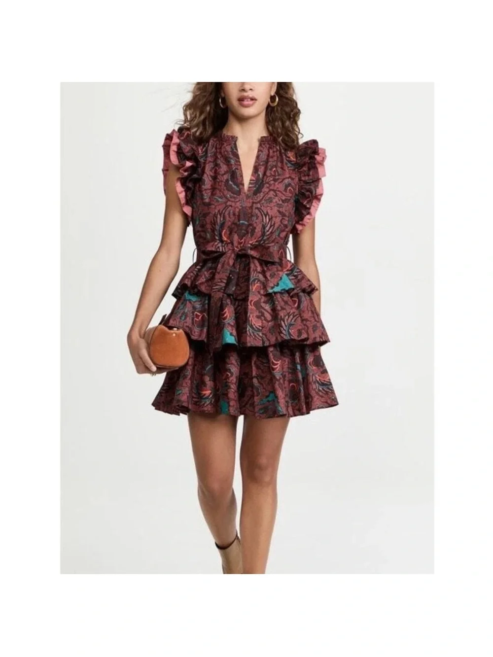 Ulla Johnson Honoria Paisley Tiered Ruffle Mini Dress - Picture 6 of 7